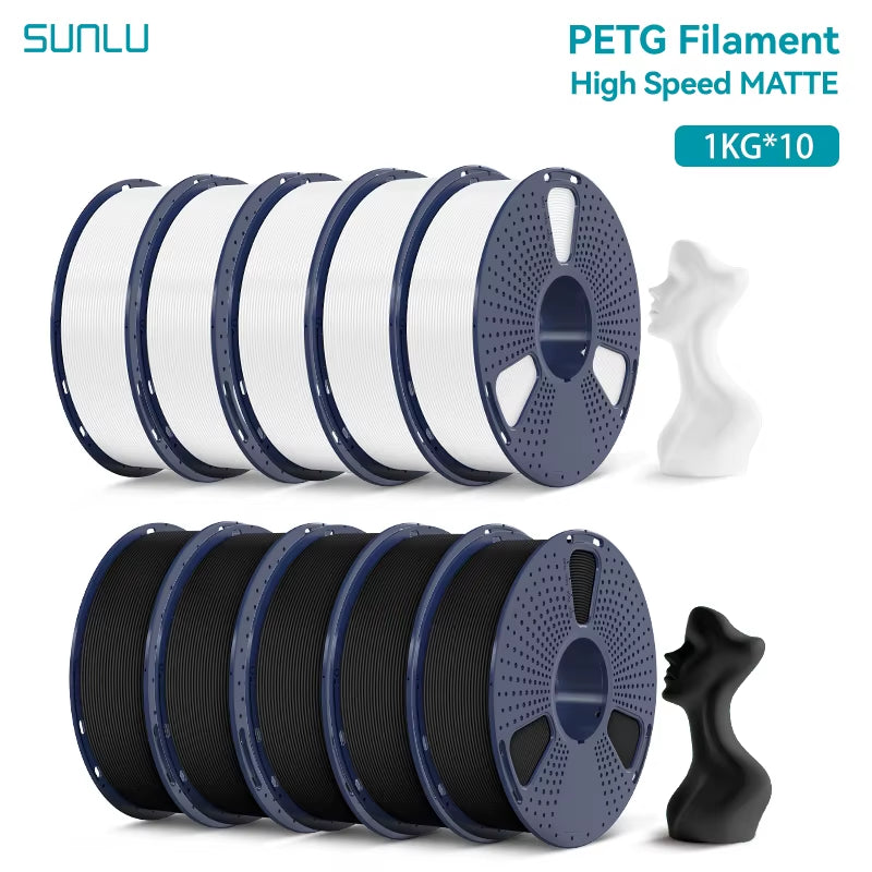 10KG High Speed Matte PETG Filament 1.75Mm 1Kg Spool (2.2Lbs) High Speed Printing Filament Fit Most FDM Printer