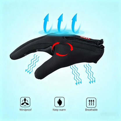 Outdoor Winter Gloves, Touchscreen Andwindproof Full-Finger Gloves for Sports, Travel,And Daily Activities