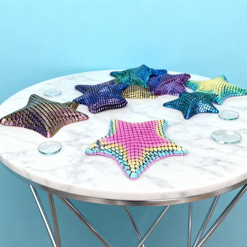 3D Printed Starfish Statue, Cute Animal Action Figure Collectible Figurines for Home Office Decor, Stress Relief Toy 26Cm/10.24In + 16Cm/6.30In, Halloween Decor, Christmas Action Figures 2025, 3D Printed Articulated Flexible Fidget Action Figures