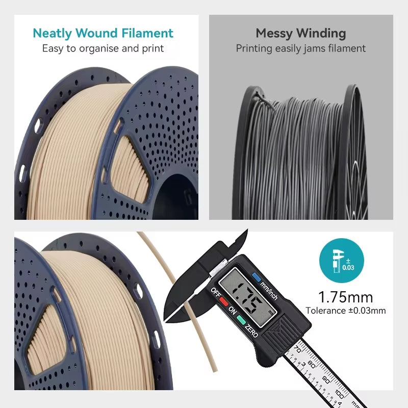 2KG Multiple Wood Filament Wood Texture PLA 3D Printer Filament 1.75MM 1Kg/Spool Filament Fit Most FDM 3D Printers