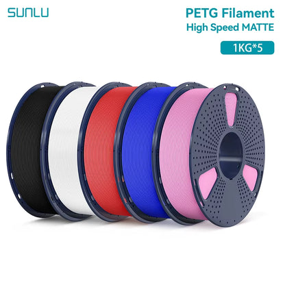 5KG High Speed Matte PETG Filament 1.75Mm +/- 0.02 Mm 1Kg Spool (2.2Lbs) High Speed Printing Filament Fit Most FDM Printer