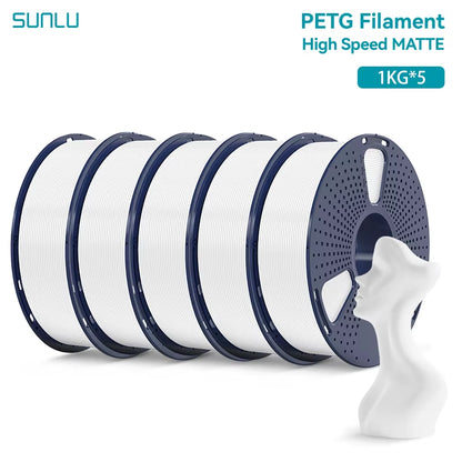 5KG High Speed Matte PETG Filament 1.75Mm +/- 0.02 Mm 1Kg Spool (2.2Lbs) High Speed Printing Filament Fit Most FDM Printer