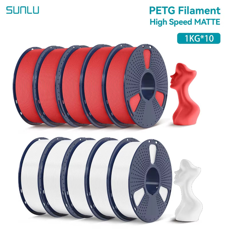 10KG High Speed Matte PETG Filament 1.75Mm 1Kg Spool (2.2Lbs) High Speed Printing Filament Fit Most FDM Printer