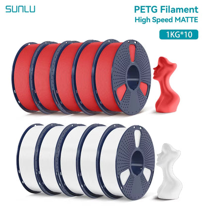 10KG High Speed Matte PETG Filament 1.75Mm 1Kg Spool (2.2Lbs) High Speed Printing Filament Fit Most FDM Printer