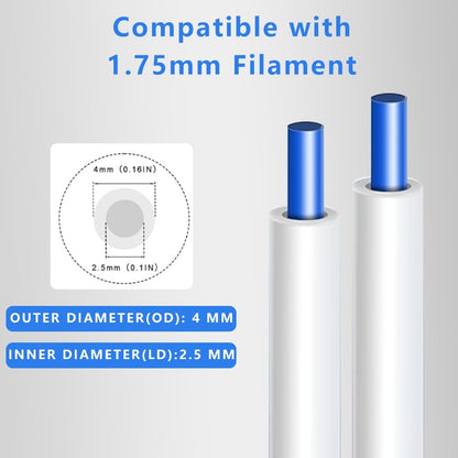 5M PTFE Teflon Tube 2.5Mm ID 4Mm OD for 1.75Mm Filament Bowden + Cutter