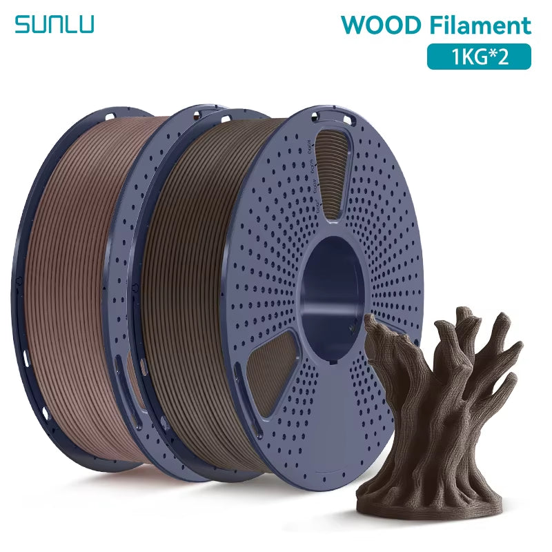 2KG Multiple Wood Filament Wood Texture PLA 3D Printer Filament 1.75MM 1Kg/Spool Filament Fit Most FDM 3D Printers