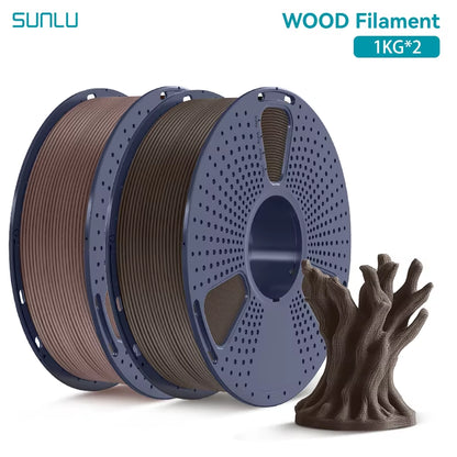 2KG Multiple Wood Filament Wood Texture PLA 3D Printer Filament 1.75MM 1Kg/Spool Filament Fit Most FDM 3D Printers