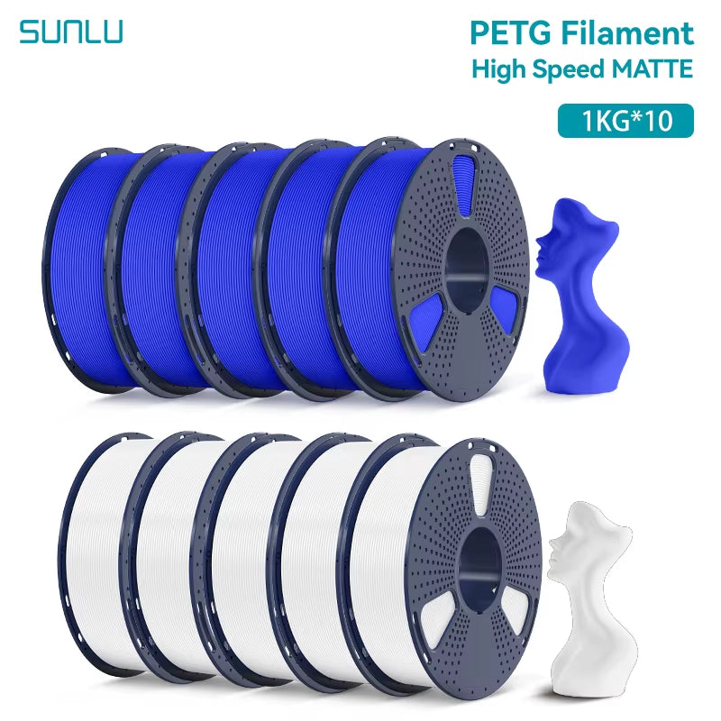 10KG High Speed Matte PETG Filament 1.75Mm 1Kg Spool (2.2Lbs) High Speed Printing Filament Fit Most FDM Printer