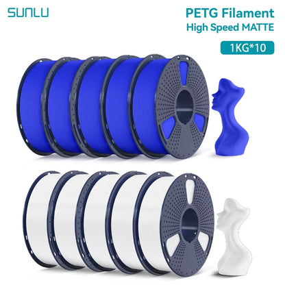 10KG High Speed Matte PETG Filament 1.75Mm 1Kg Spool (2.2Lbs) High Speed Printing Filament Fit Most FDM Printer