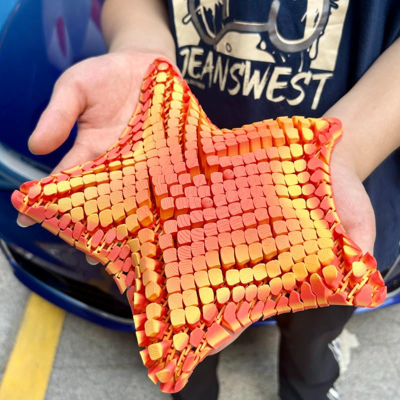 3D Printed Starfish Statue, Cute Animal Action Figure Collectible Figurines for Home Office Decor, Stress Relief Toy 26Cm/10.24In + 16Cm/6.30In, Halloween Decor, Christmas Action Figures 2025, 3D Printed Articulated Flexible Fidget Action Figures