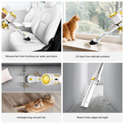 BSNAW 45 KPA Cordless Vacuum Cleaner with 6-In-1 Stick Design, Upgraded Green LED, Anti-Tangle Brush, Removable Battery, 40-Minute Runtime, for Carpets, Pet Hair, Hardwood Floors Ultra-Lightweight