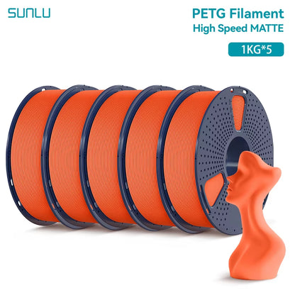 5KG High Speed Matte PETG Filament 1.75Mm +/- 0.02 Mm 1Kg Spool (2.2Lbs) High Speed Printing Filament Fit Most FDM Printer