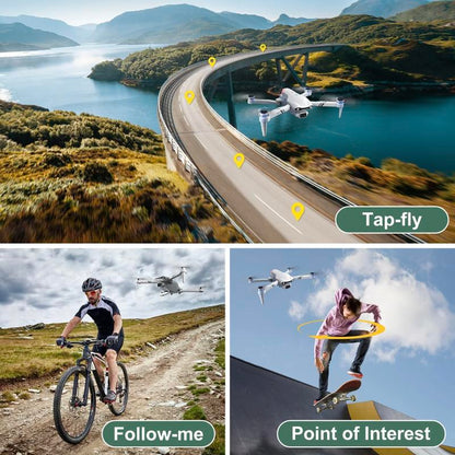 Aerial Drone 2025 F10 Pro with 4K UHD EIS Camera GPS 5G Wifi FPV Brushless Motors Optical Flow Smart Obstacle Avoidance Auto Return 360° Stunt Roll Dual Batteries