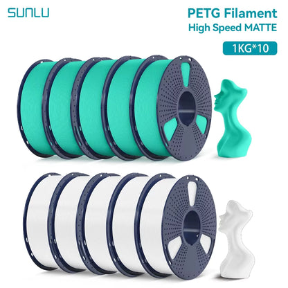 10KG High Speed Matte PETG Filament 1.75Mm 1Kg Spool (2.2Lbs) High Speed Printing Filament Fit Most FDM Printer