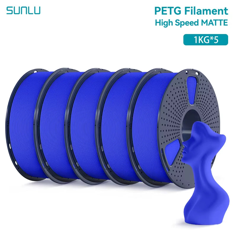 5KG High Speed Matte PETG Filament 1.75Mm +/- 0.02 Mm 1Kg Spool (2.2Lbs) High Speed Printing Filament Fit Most FDM Printer