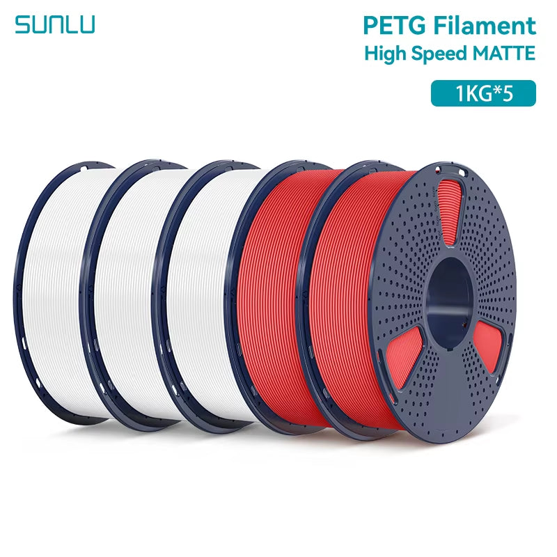 5KG High Speed Matte PETG Filament 1.75Mm +/- 0.02 Mm 1Kg Spool (2.2Lbs) High Speed Printing Filament Fit Most FDM Printer